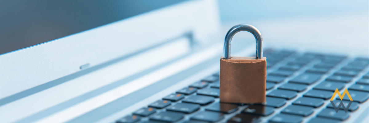 A lock on top of a laptop keyboard